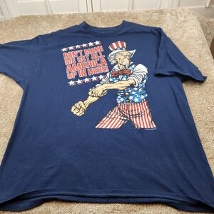 Liquid Blue Uncle Sam America Graphic T-Shirt Mens XXL Navy Blue 2015 Cotton
